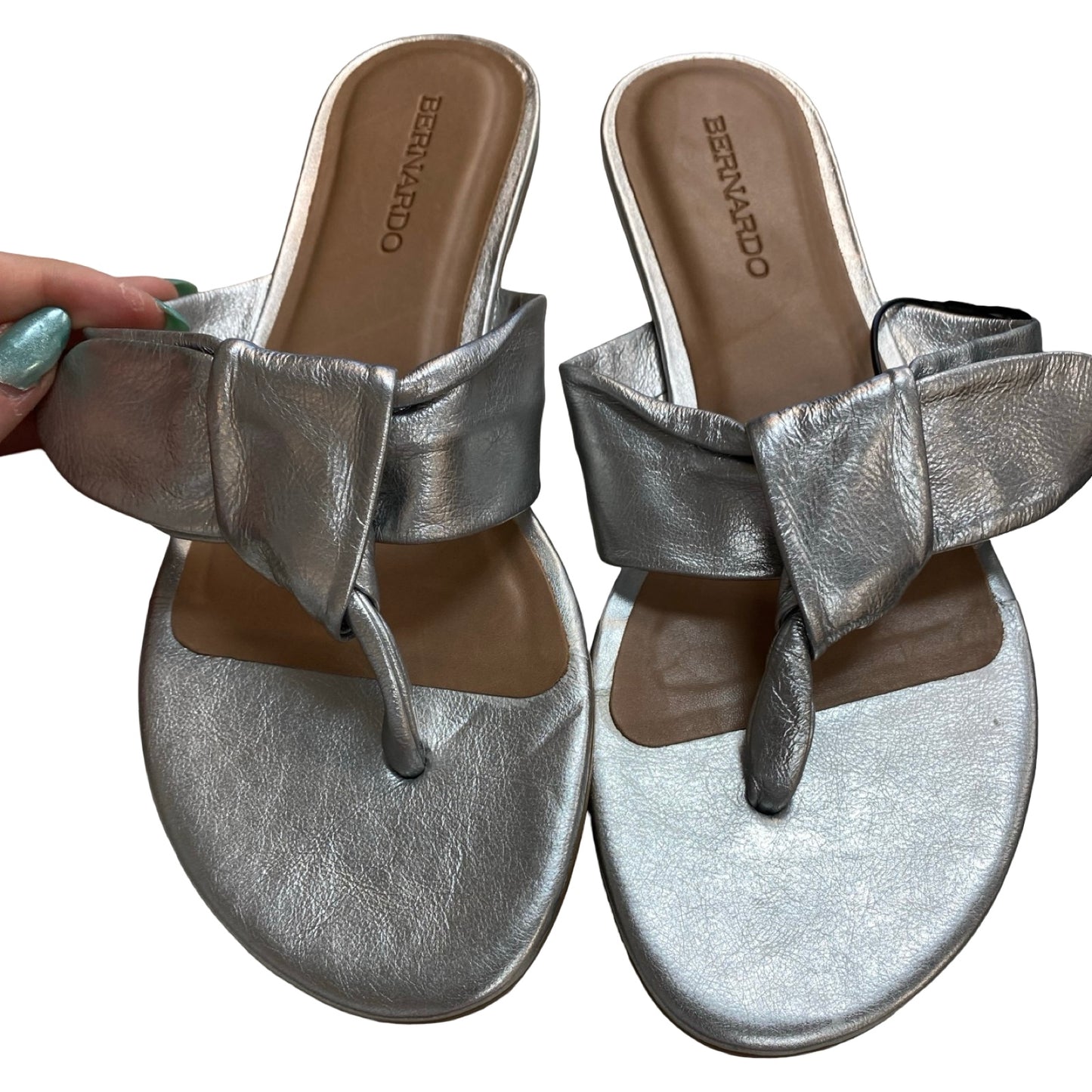 Sandals Flats By Bernardo In Silver, Size:9