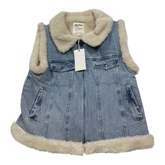 Vest Faux Fur & Sherpa By Dylan In Blue Denim, Size:L