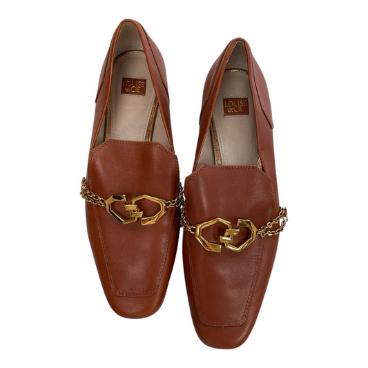 Shoes Heels Block By Louise Et Cie In Brown & Gold, Size:8