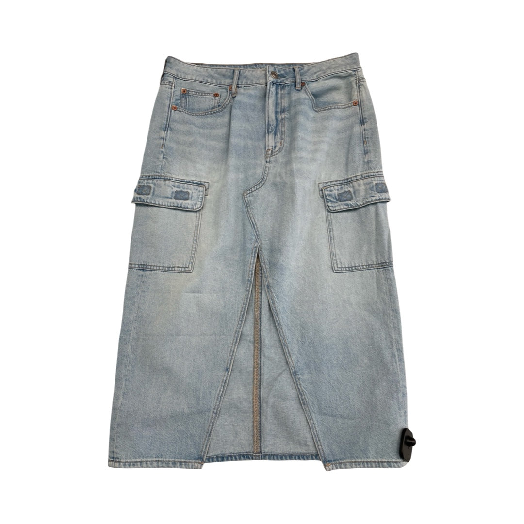 Skirt Midi By American Eagle In Blue Denim, Size:6
