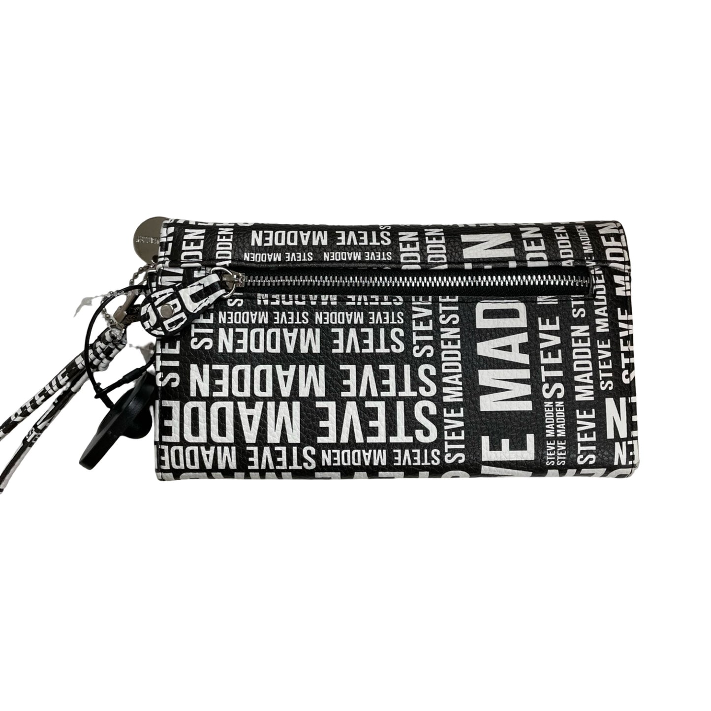 Wallet By Steve Madden In Black & White, Size:Large