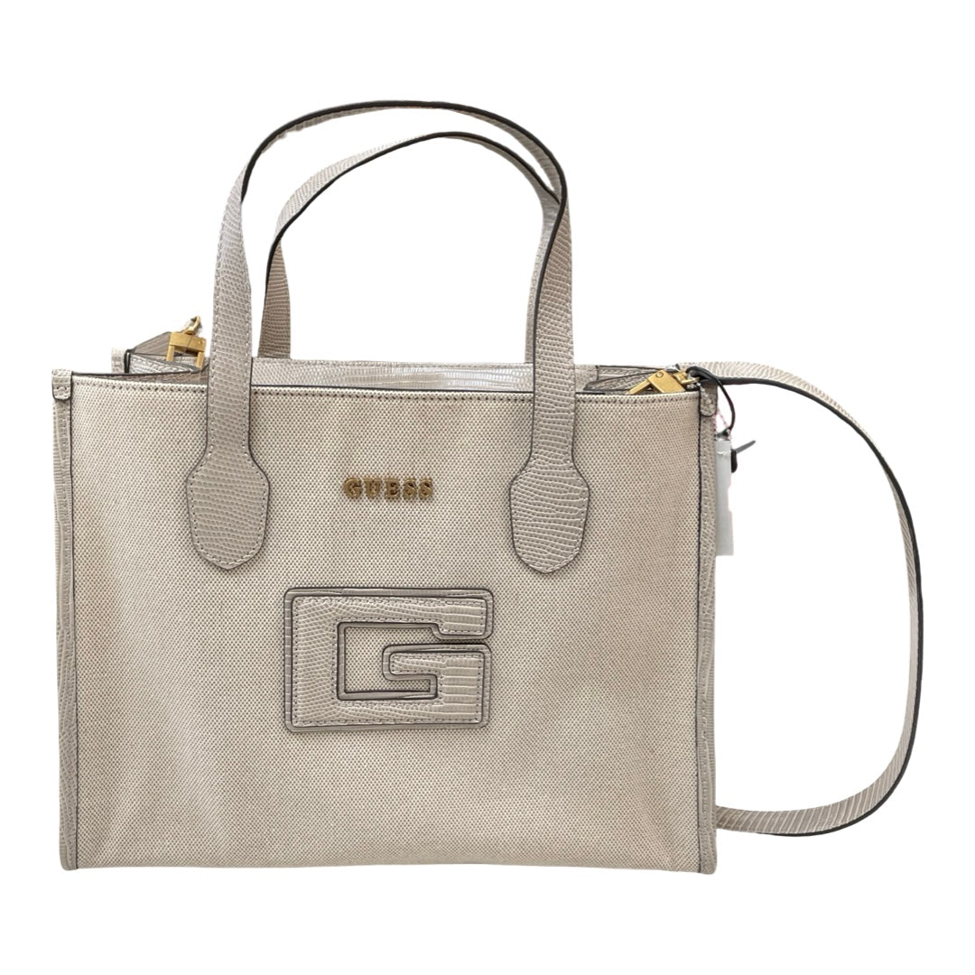Handbag By Guess In Cream, Size:Large