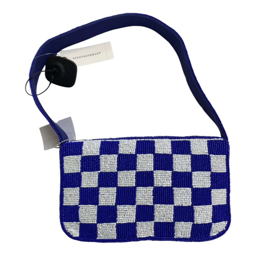 Handbag By Anthropologie In Blue & White, Size:Small