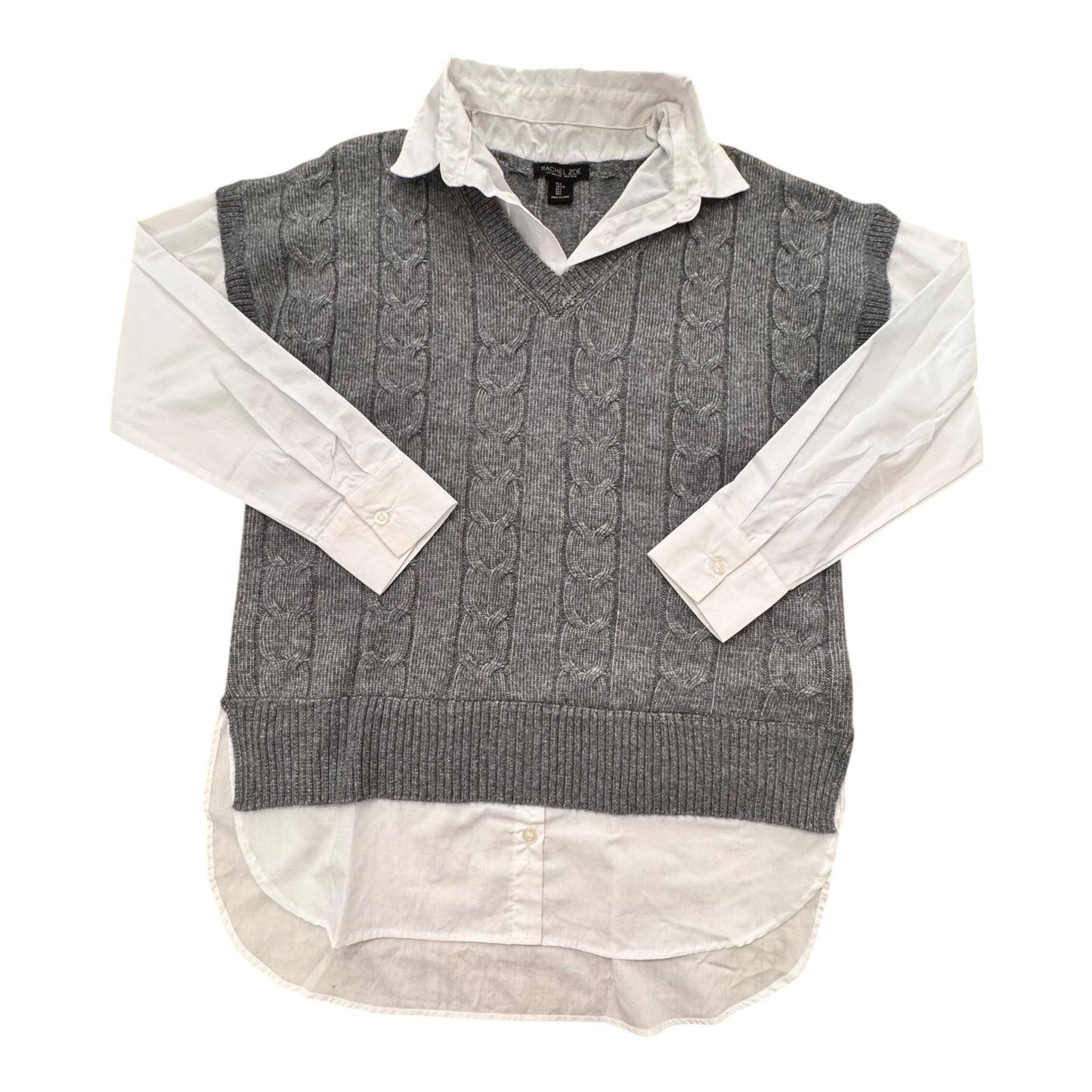 Sweater By Rachel Zoe In Grey & White, Size:L
