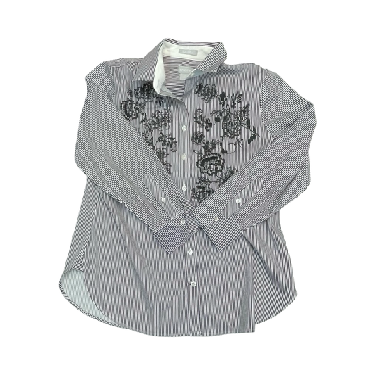 Blouse Ls By Chicos In Black & White, Size:S