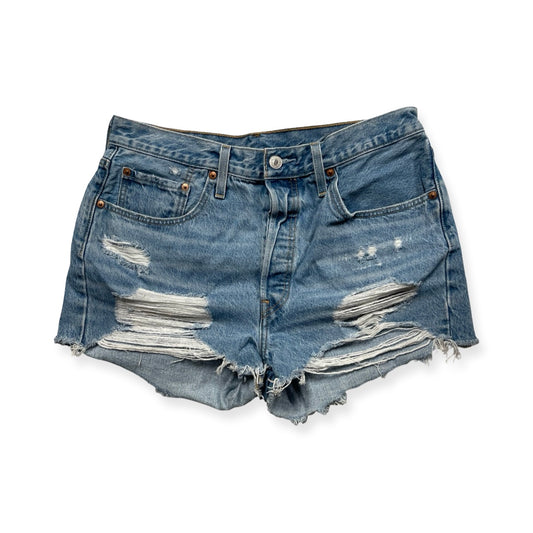 Shorts By Levis In Blue Denim, Size:12