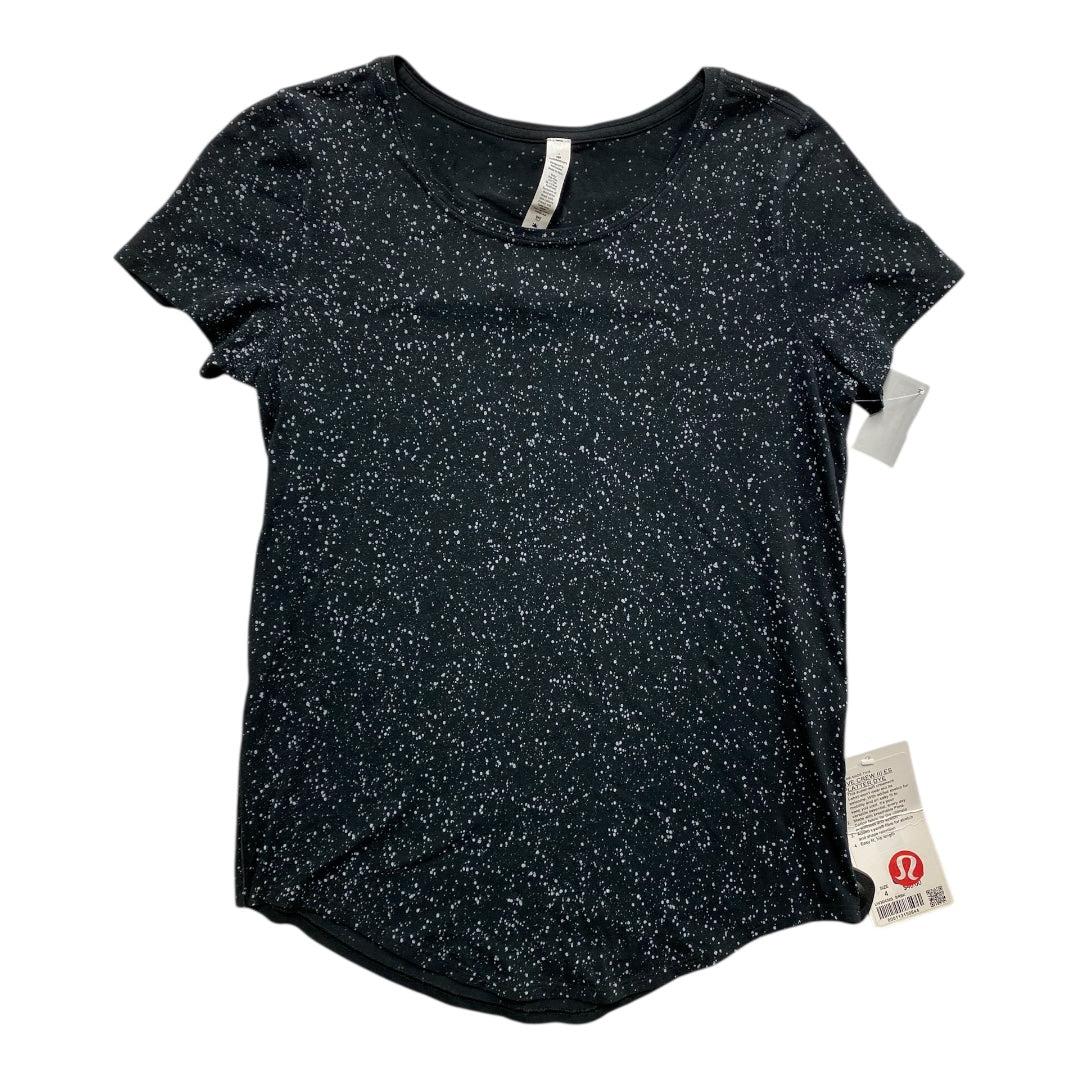 Athletic Top Ss By Lululemon In Black, Size:4
