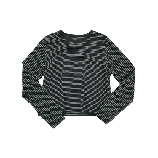 Athletic Top Ls Crewneck By Lululemon In Black & White, Size:M
