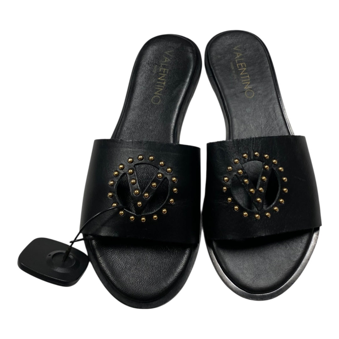 Sandals Designer By Valentino-Mario In Black, Size:7