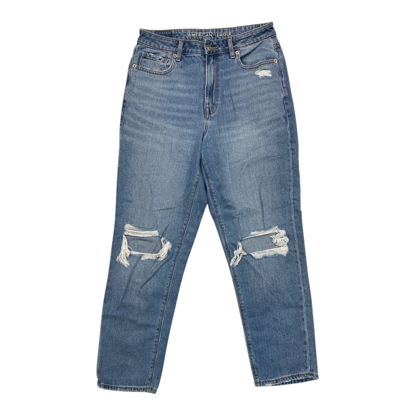 Jeans Straight By American Eagle In Blue Denim, Size:8