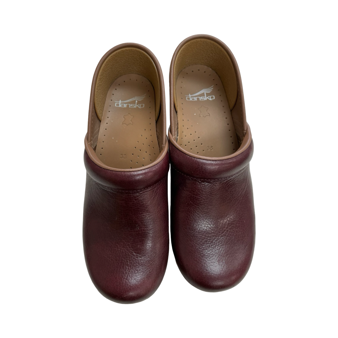 Boots Ankle Heels By Dansko In Maroon, Size:7.5