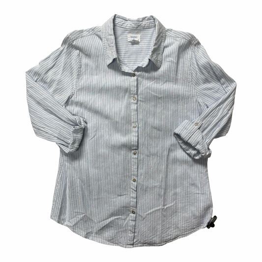Top Ls By Sigrid Olsen In Blue & White, Size:L