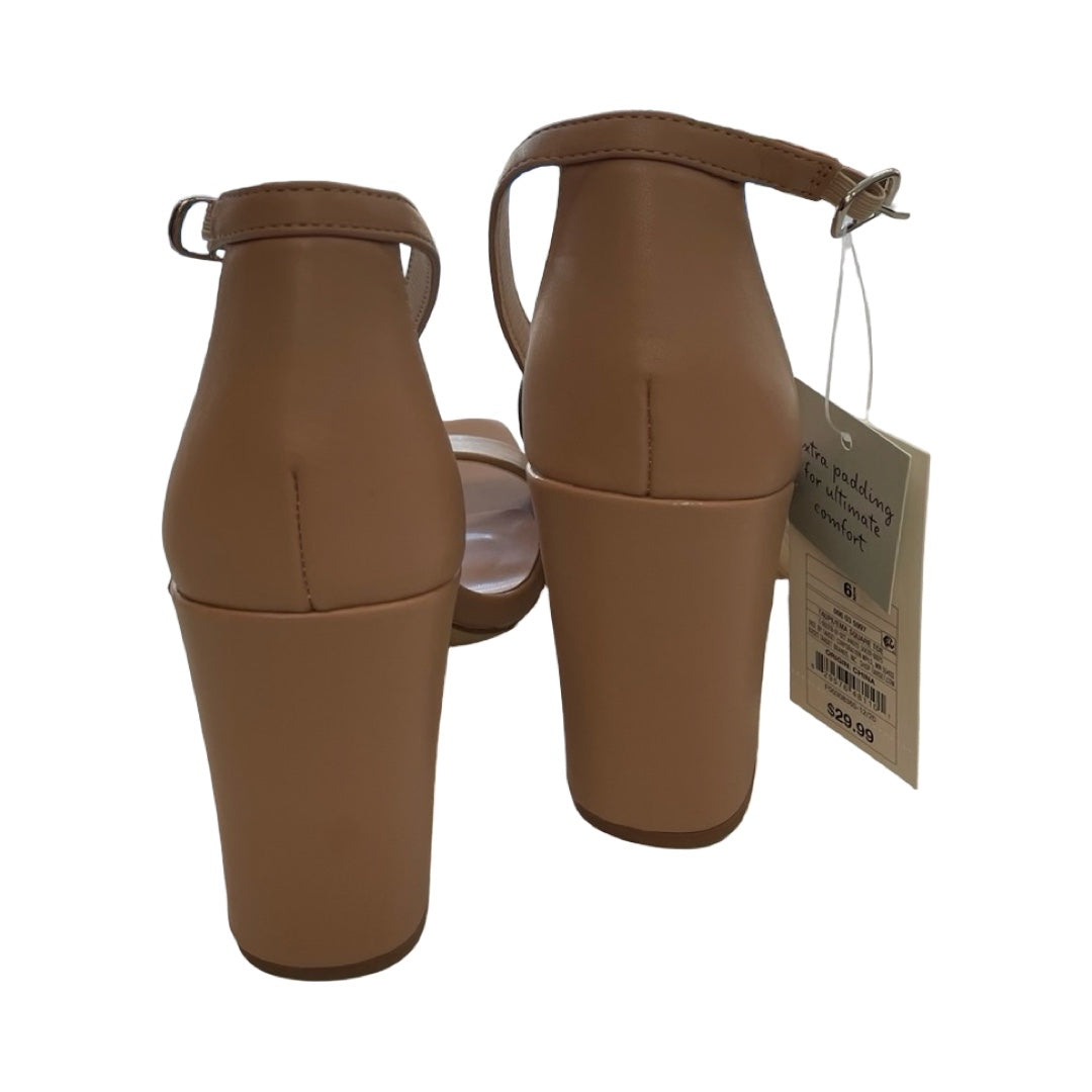 Sandals Heels Block By A New Day In Tan, Size:6.5