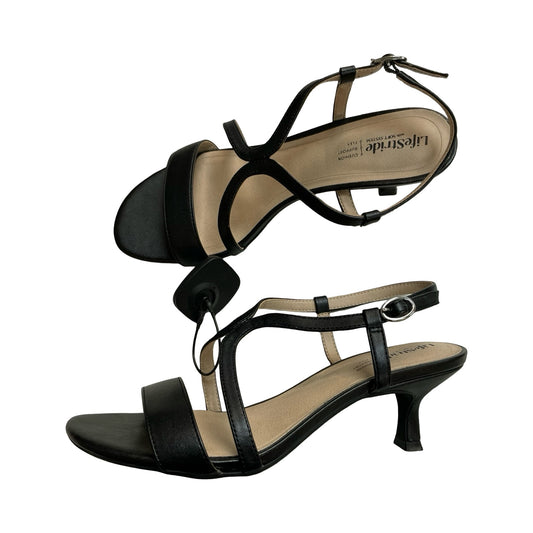 Sandals Heels Block By Life Stride In Black, Size:9