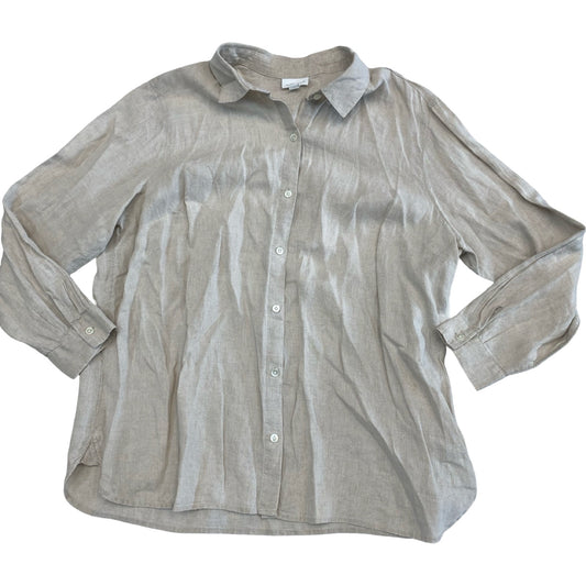 Top Ls By J. Jill In Tan, Size:1X