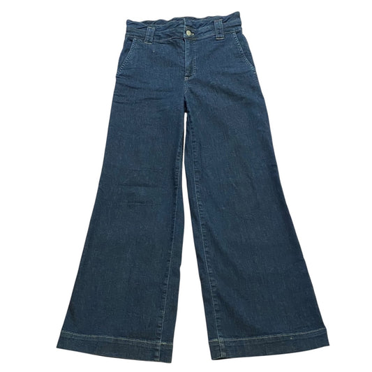 Jeans Wide Leg By J. Crew In Blue Denim, Size:0
