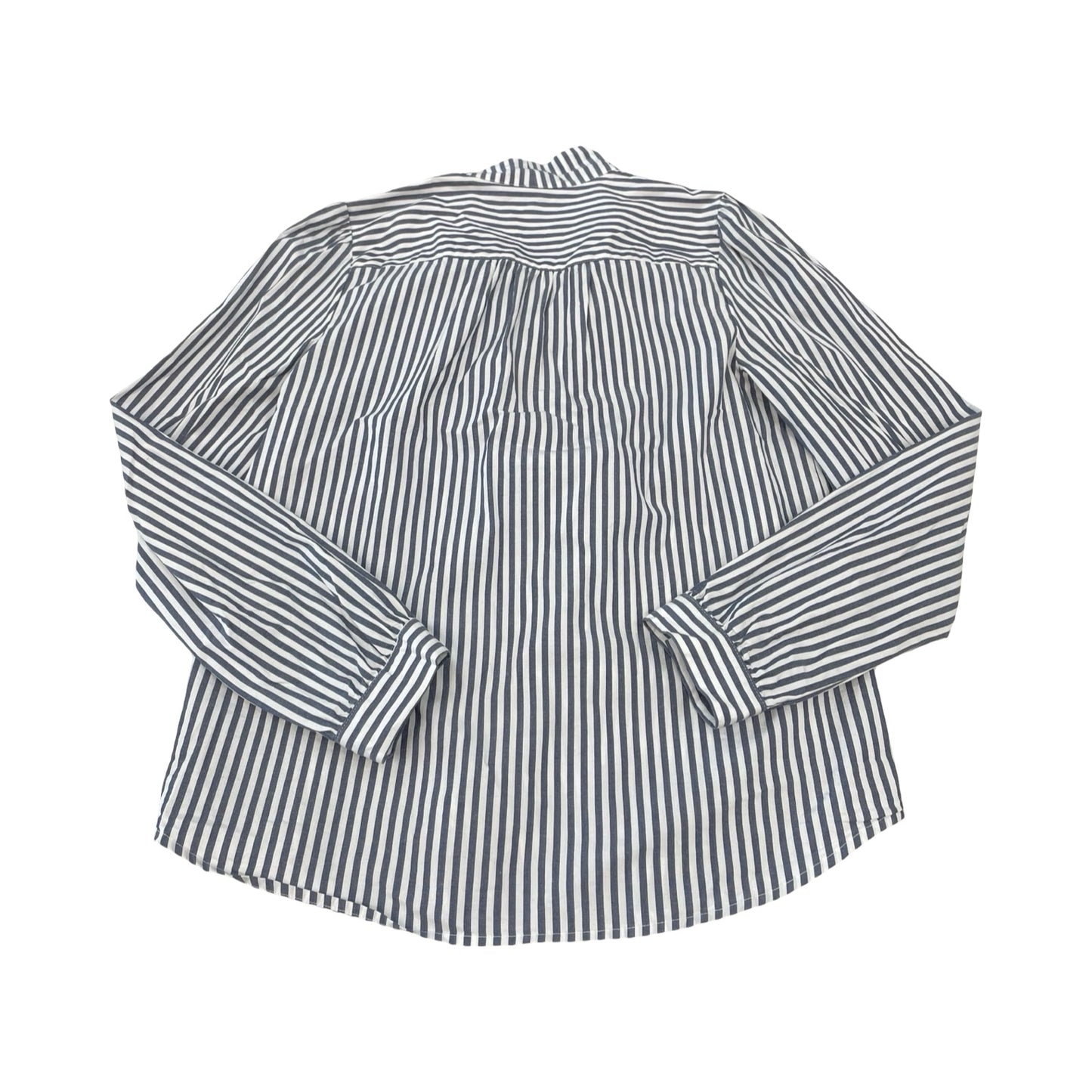 Blouse Ls By J. Crew In Blue & White, Size:M