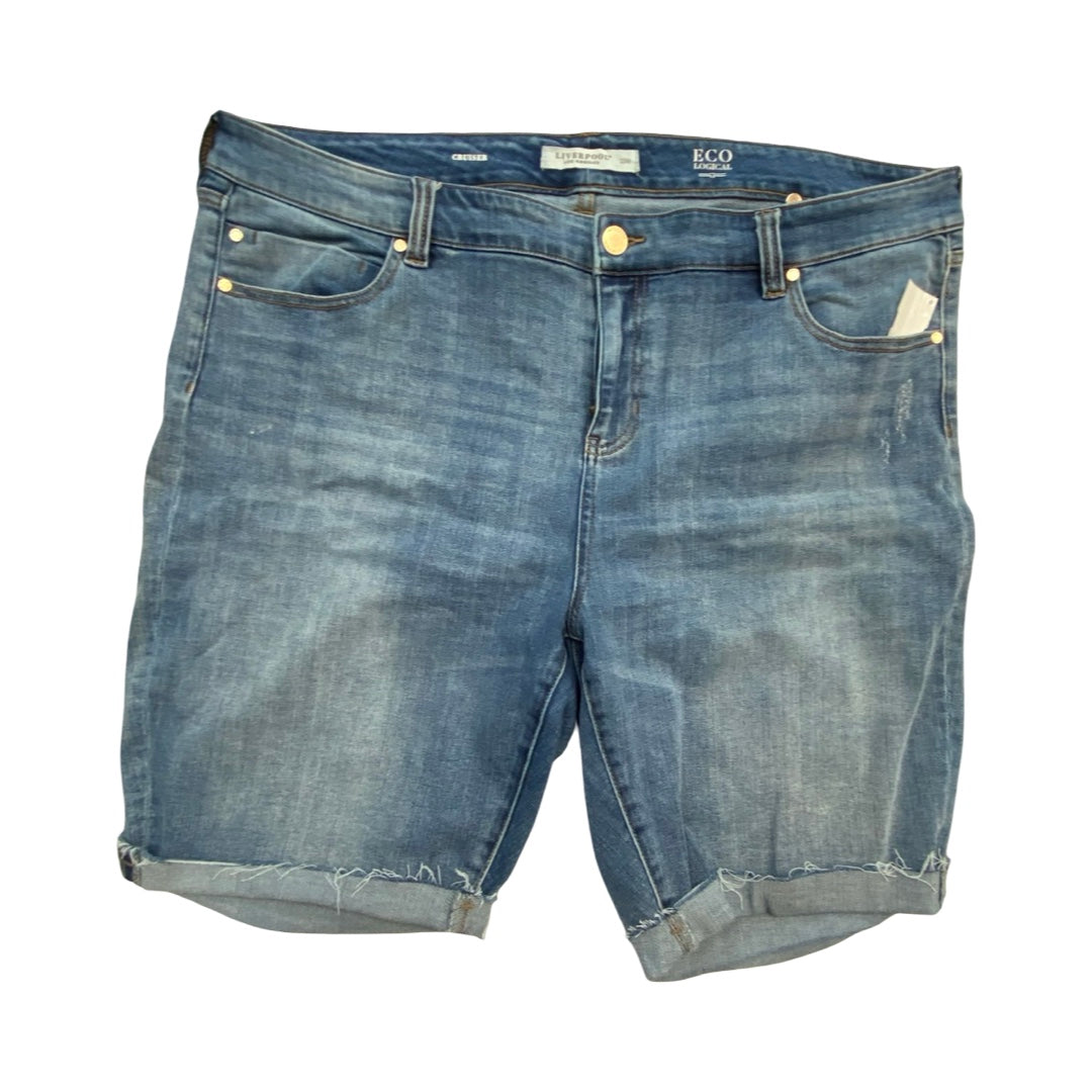 Shorts By Liverpool In Blue Denim, Size:22