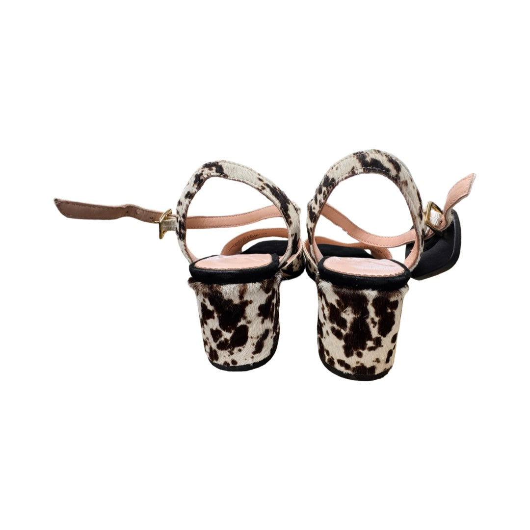 Sandals Heels Block By J. Crew In Animal Print, Size:6