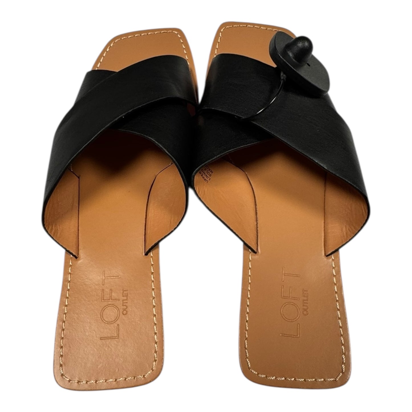 Sandals Flats By Loft In Black, Size:7