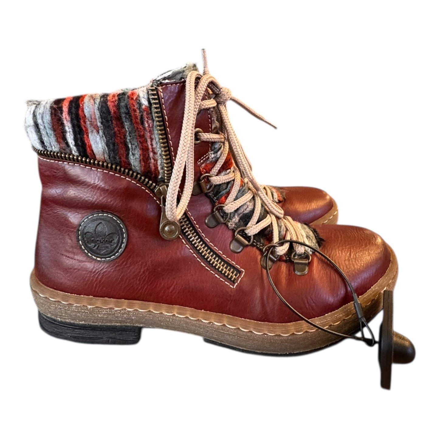 Boots Ankle Flats By Cmc In Red, Size:6.5