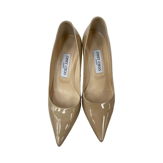 Shoes Luxury Designer By Jimmy Choo In Beige, Size:6.5