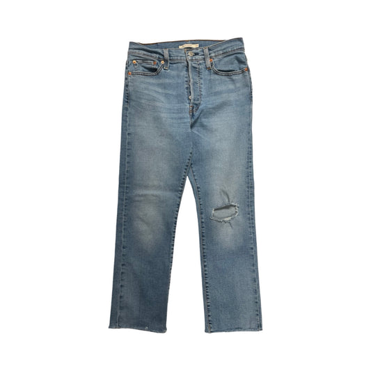 Jeans Straight By Levis In Blue Denim, Size:10