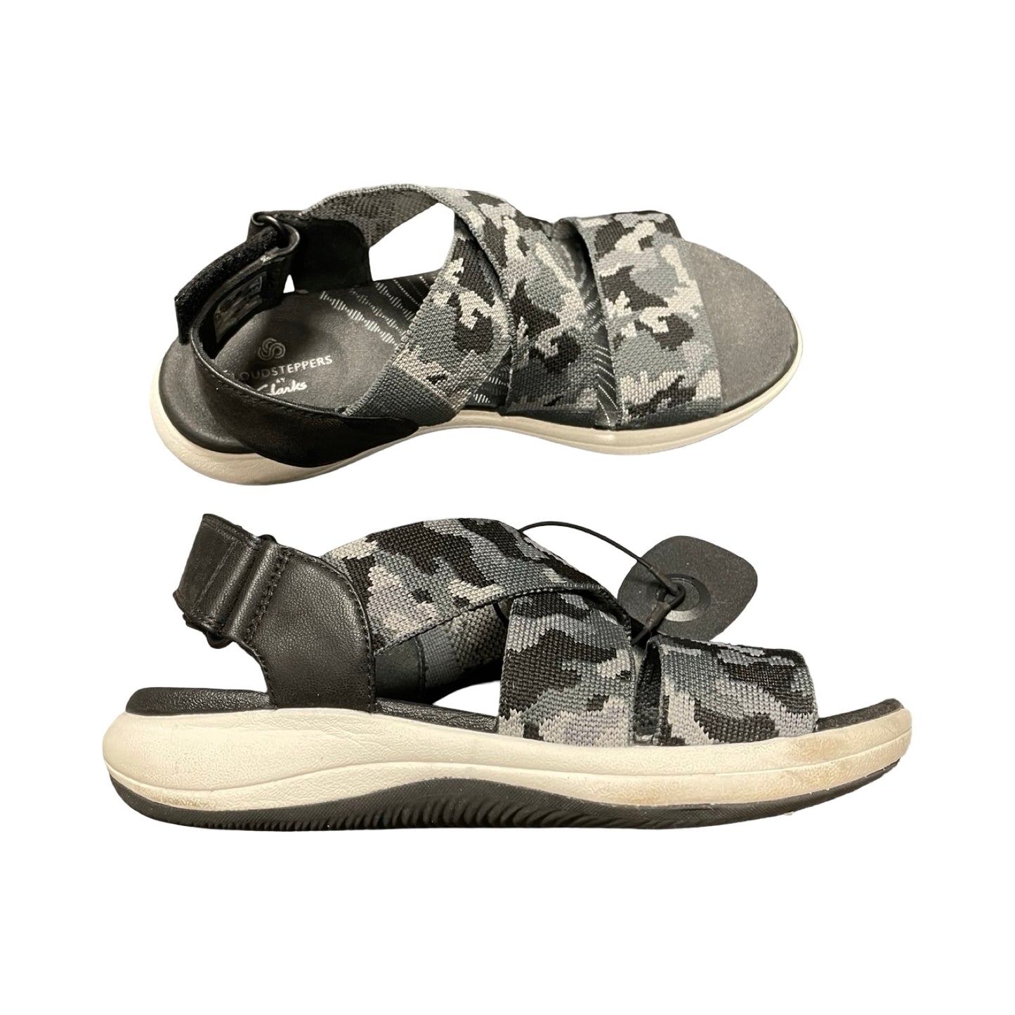Sandals Flats By Clarks In Grey, Size:6