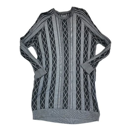 Dress Sweater By Atm In Black & Grey, Size:M