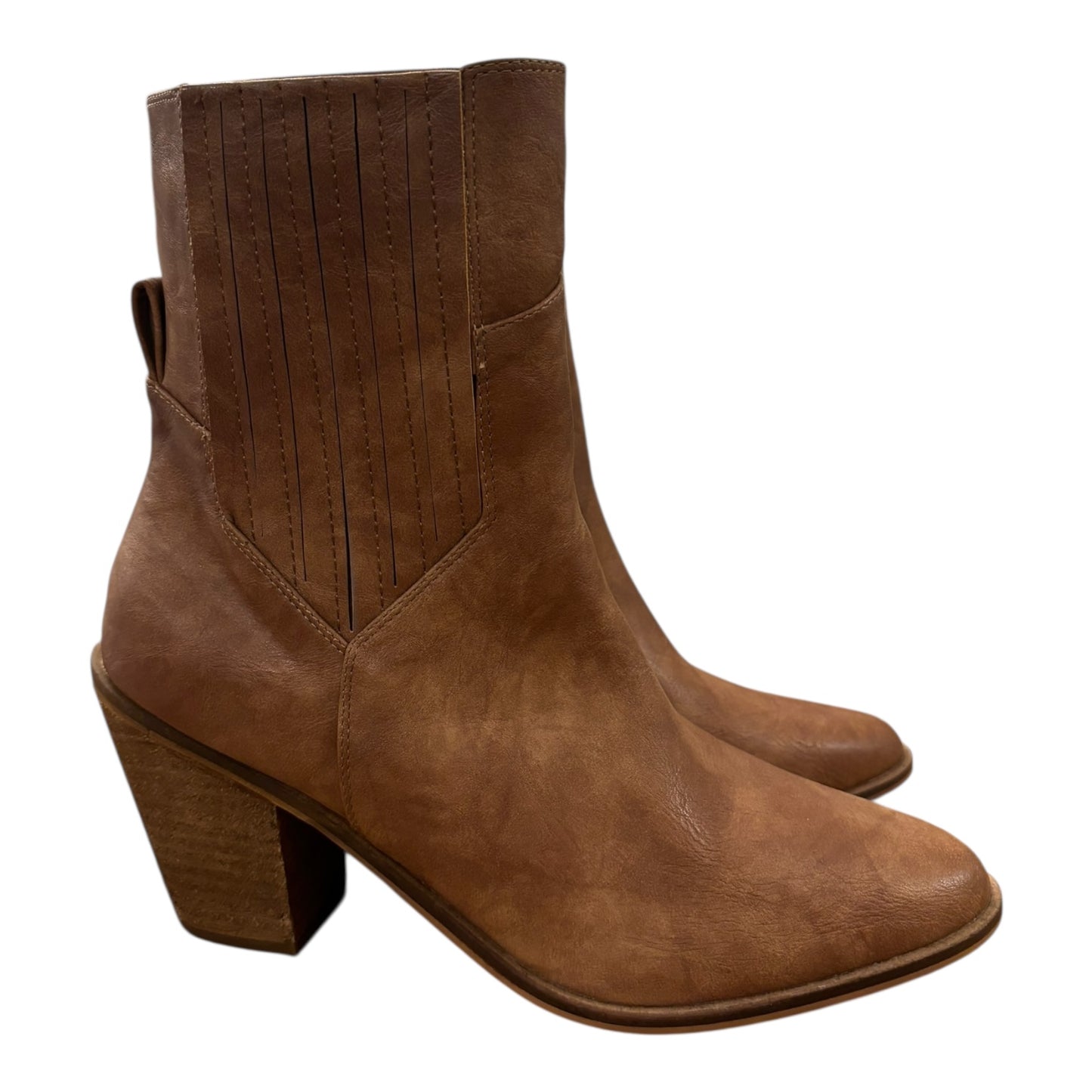 Boots Ankle Heels By LETS SEE STYLE  In Brown, Size:11