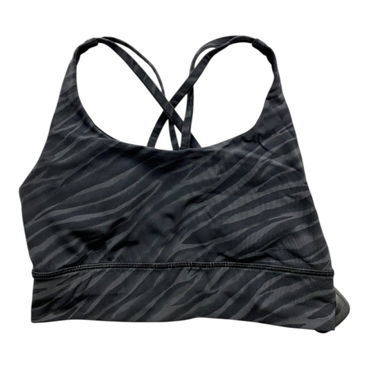 Athletic Bra By Lululemon In Black & Grey, Size:6
