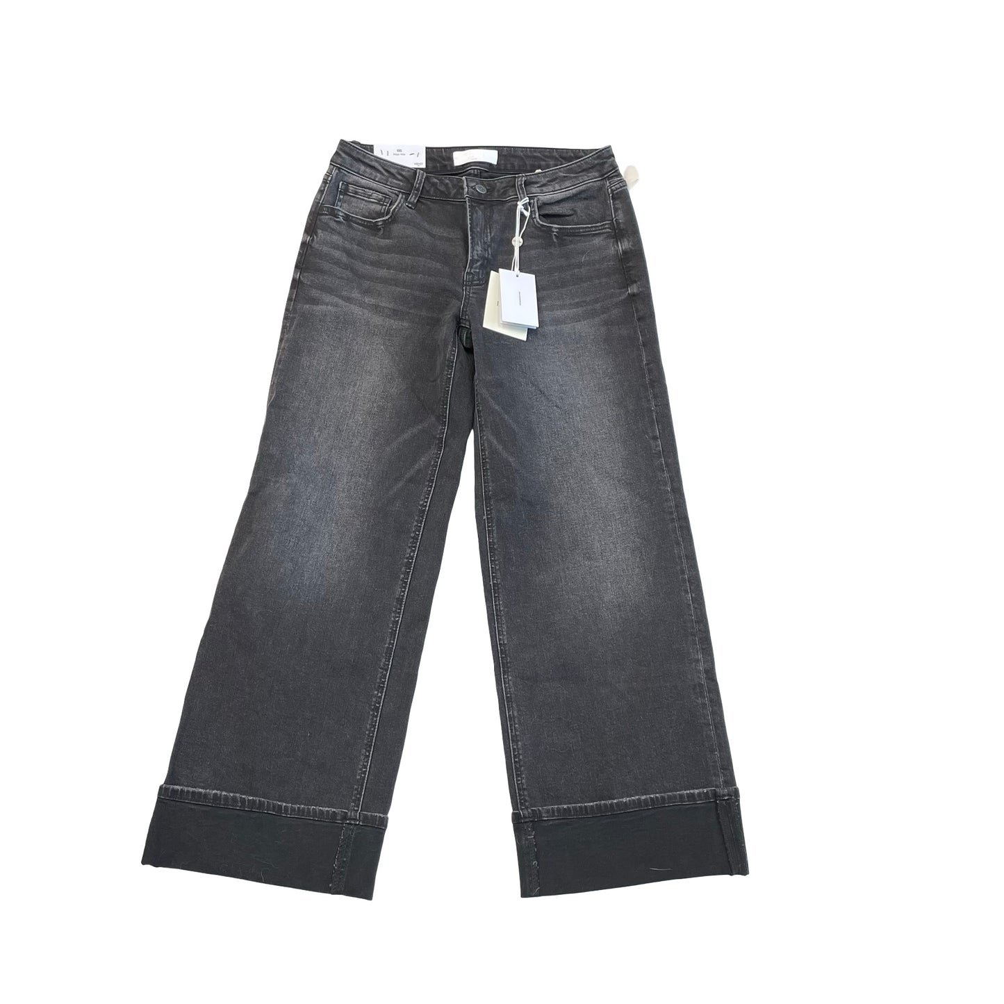 Jeans Wide Leg By Vervet In Black Denim, Size:8