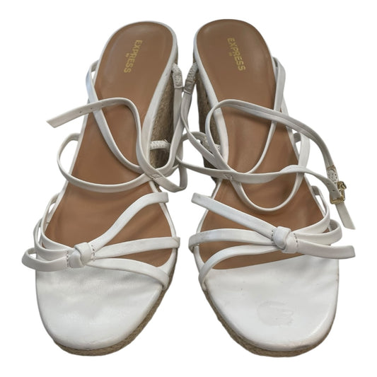 Sandals Heels Block By Express In White, Size:10