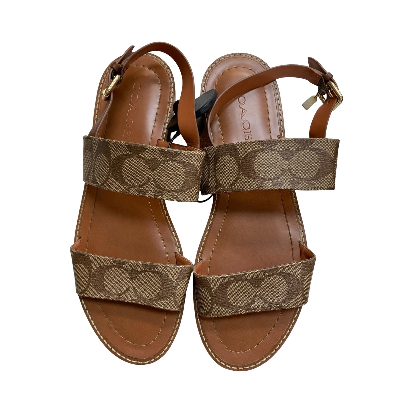 Sandals Designer By Coach In Brown, Size:9