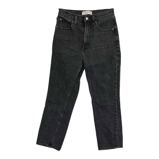 Jeans Straight By Abercrombie And Fitch In Black Denim, Size:2