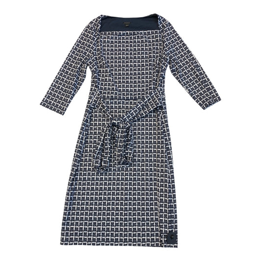 Dress Casual Midi By Ann Taylor In Blue & White, Size:L