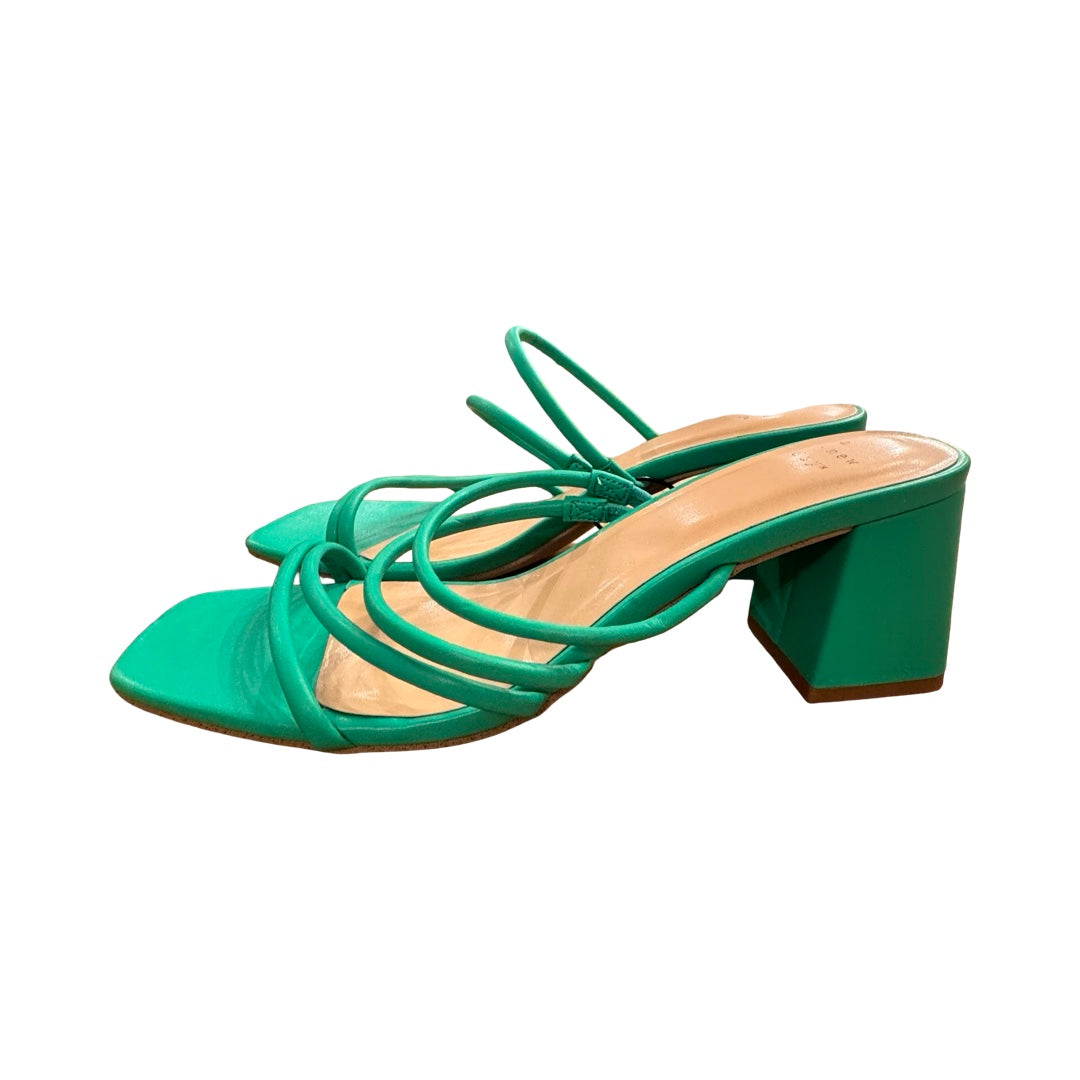 Sandals Heels Block By A New Day In Green, Size:9.5