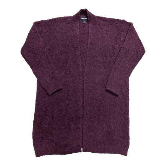 Sweater Cardigan By Lands End In Purple, Size:L