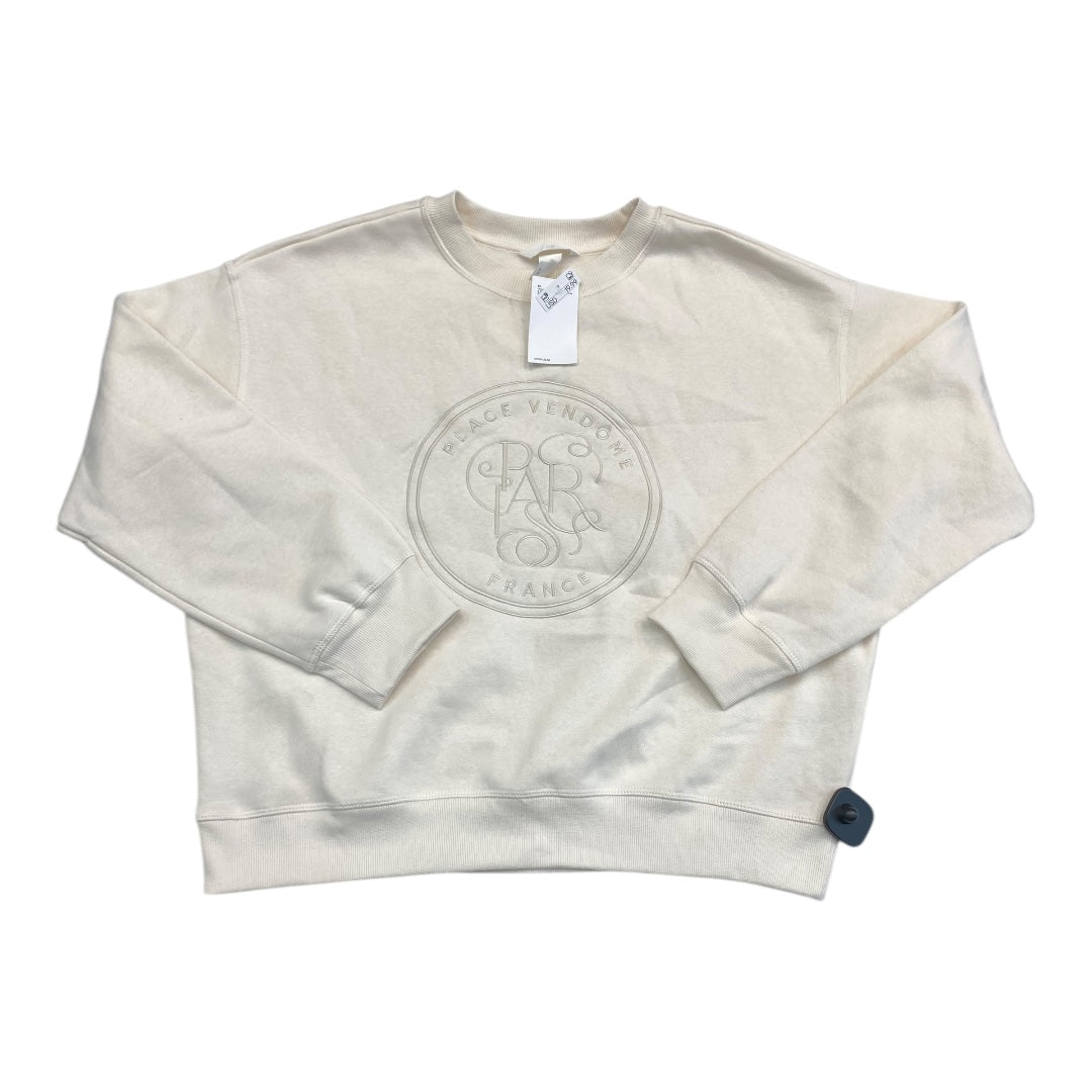 Sweatshirt Crewneck By H&M In Cream, Size:S