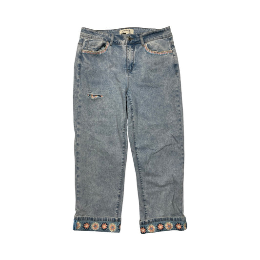 Jeans Straight By Charlie B In Blue Denim, Size:10
