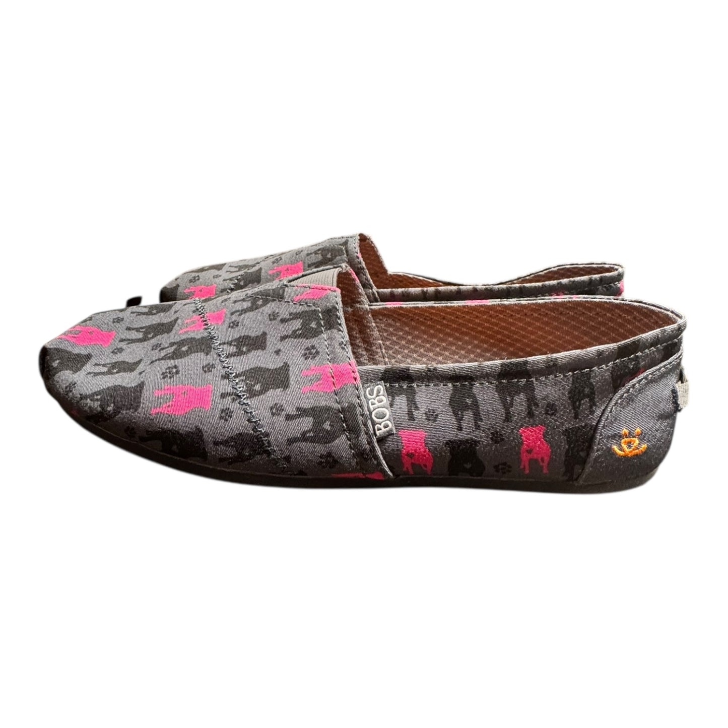 Shoes Flats By Bobs In Grey & Pink, Size:10