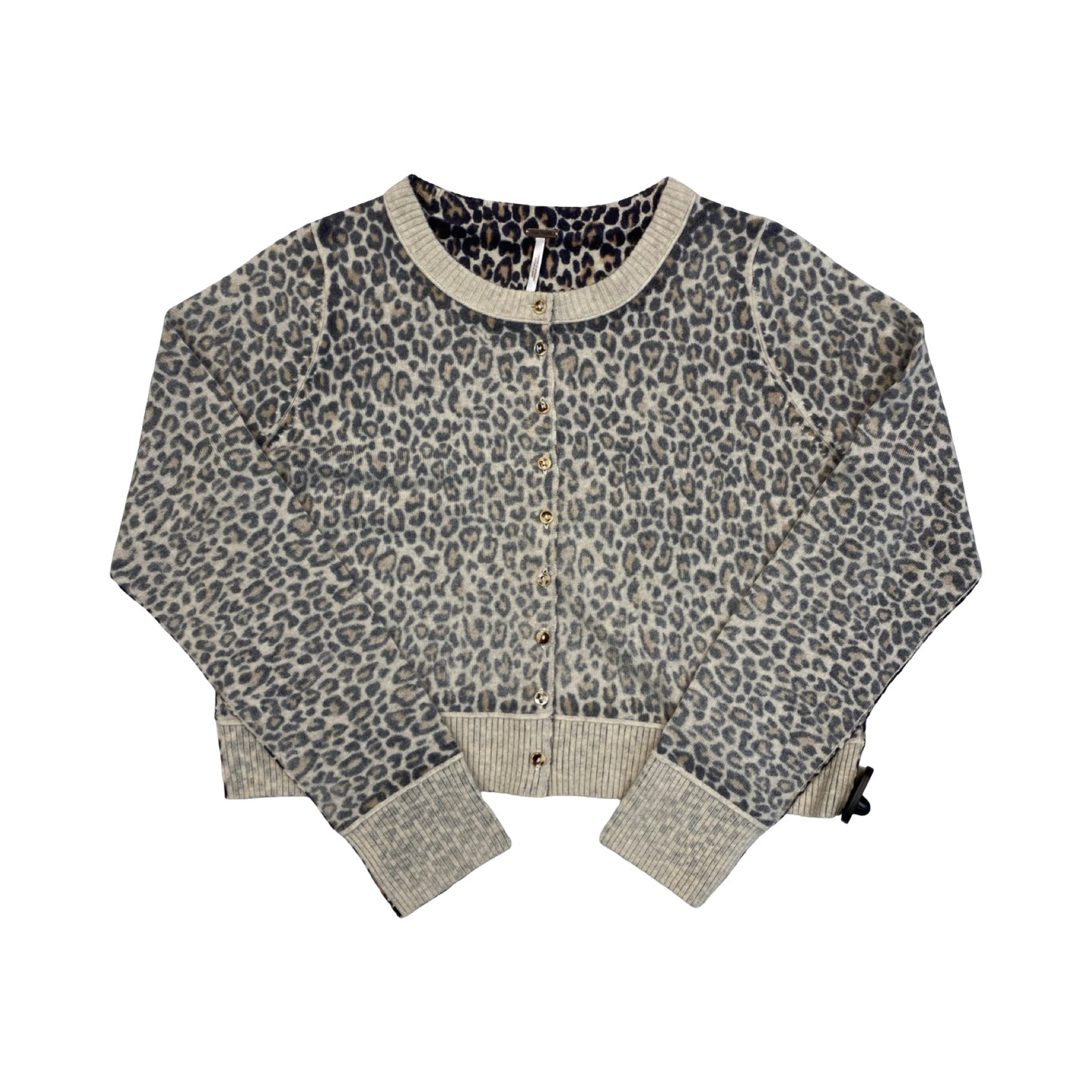 Sweater Cardigan By Free People In Animal Print, Size:L