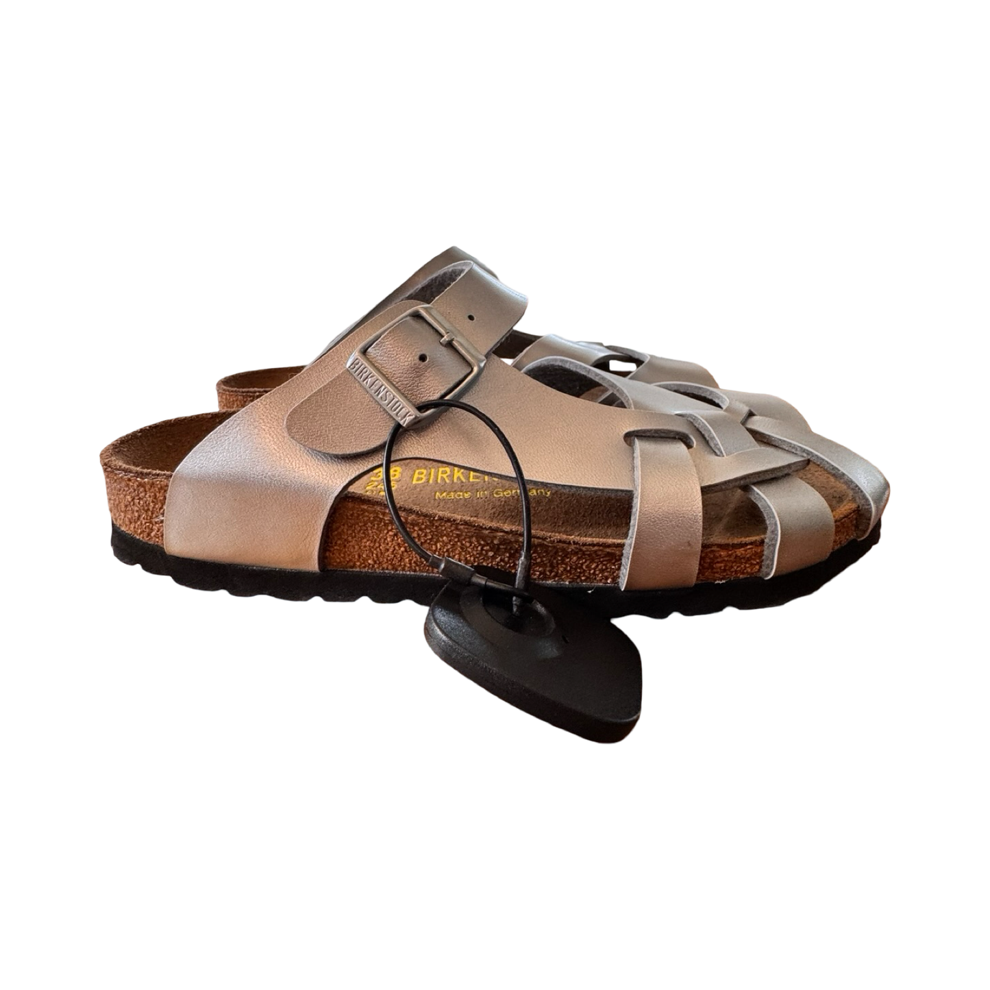 Sandals Designer By Birkenstock In Silver, Size:7