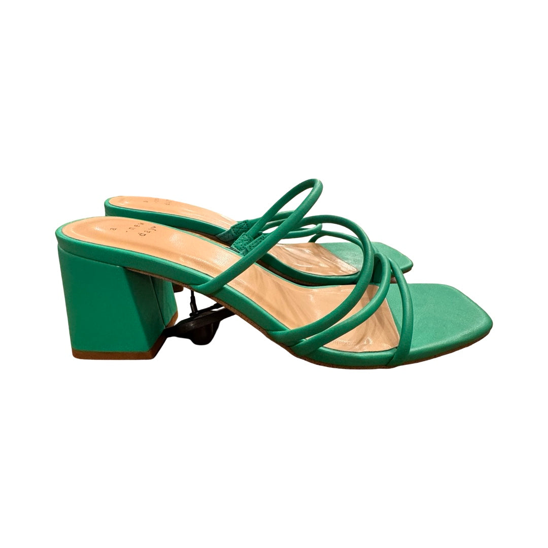 Sandals Heels Block By A New Day In Green, Size:9.5