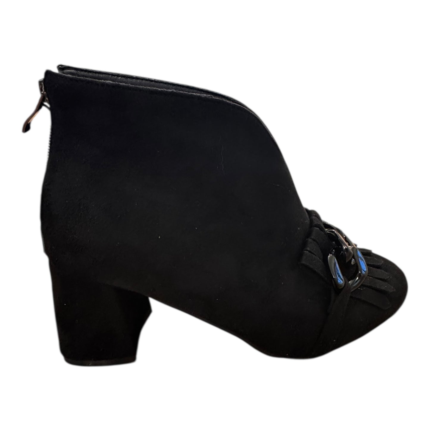 Boots Ankle Heels By Clothes Mentor In Black, Size:7.5