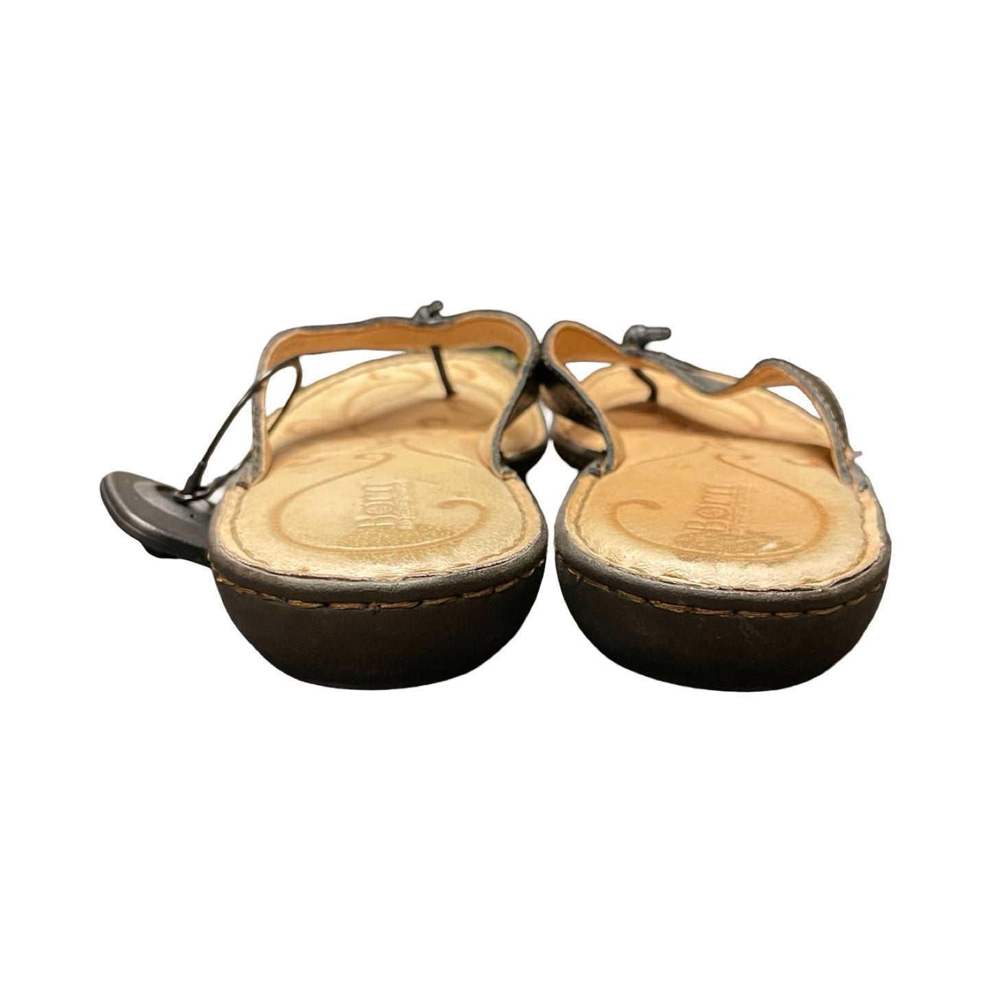 Sandals Flip Flops By Born In Black & Tan, Size:9