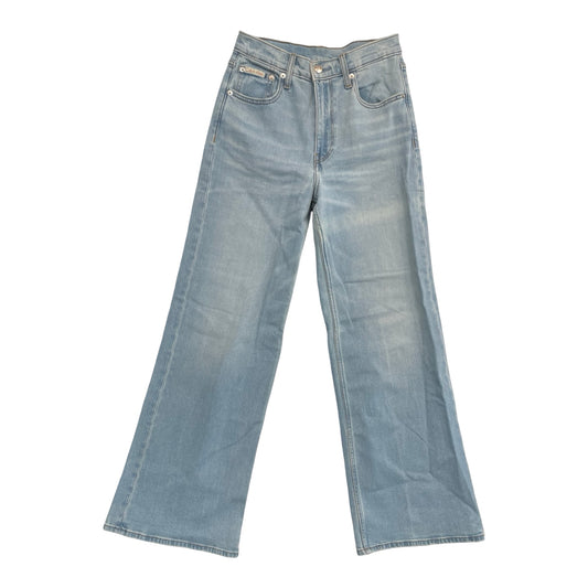 Jeans Wide Leg By Calvin Klein In Blue Denim, Size:4