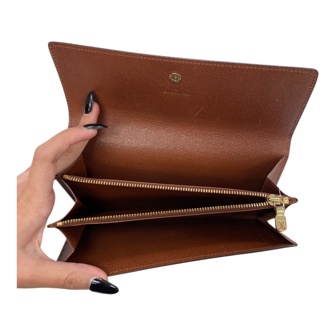 Wallet Luxury Designer By Louis Vuitton In Brown, Size:Large