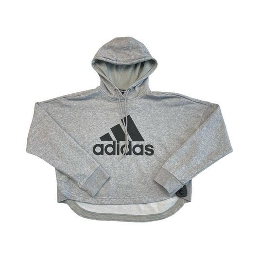 Athletic Sweatshirt Hoodie By Adidas In Grey, Size:M