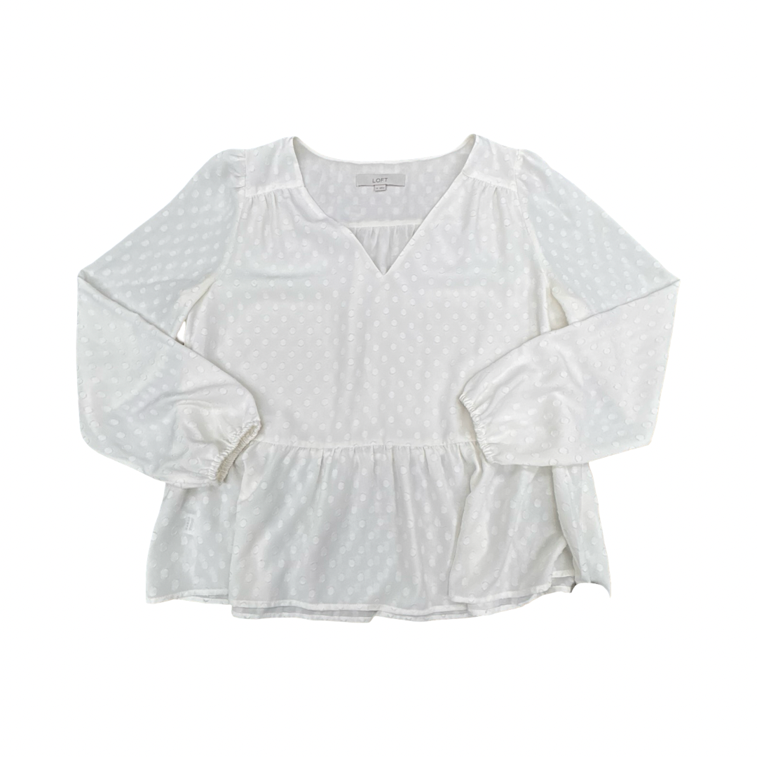 Top Ls By Loft In Cream, Size:M
